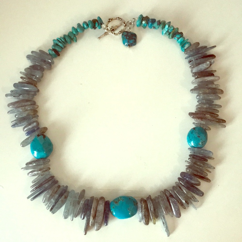 Handmade Genuine Turquoise Statement Necklace - Picture 3 of 9